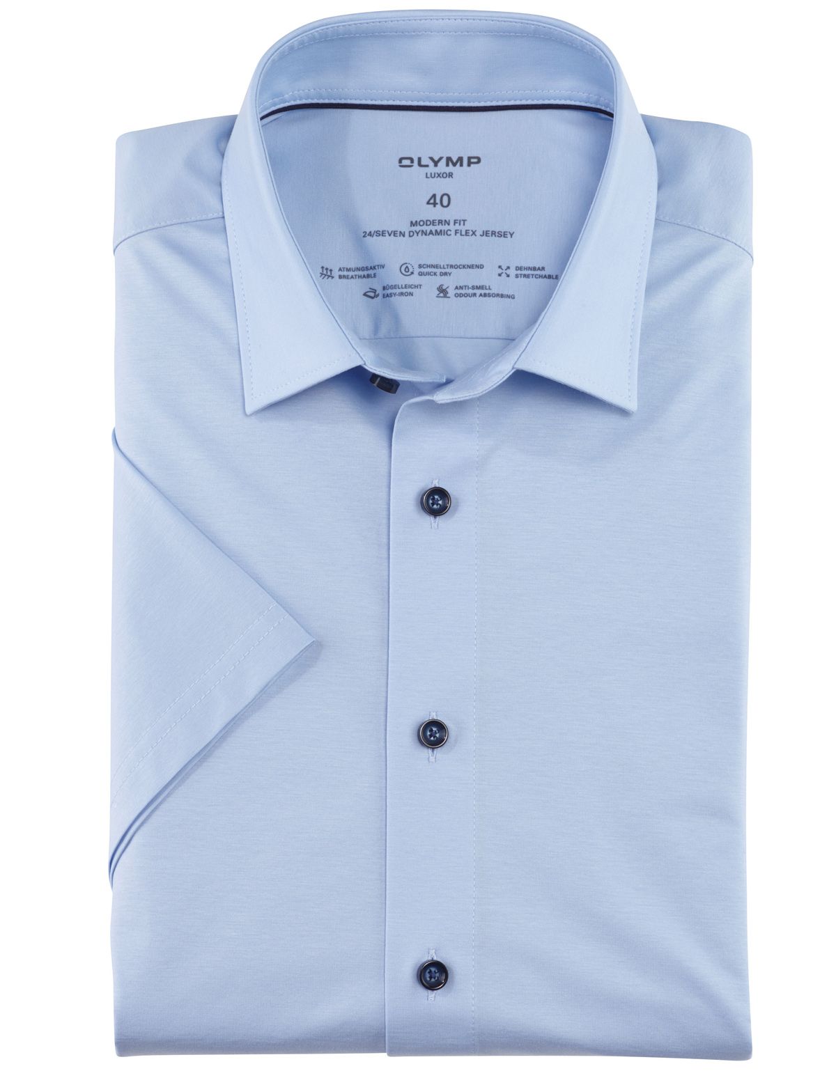 Рубашка трикотажная OLYMP Luxor 24/7, modern fit[Голубой]