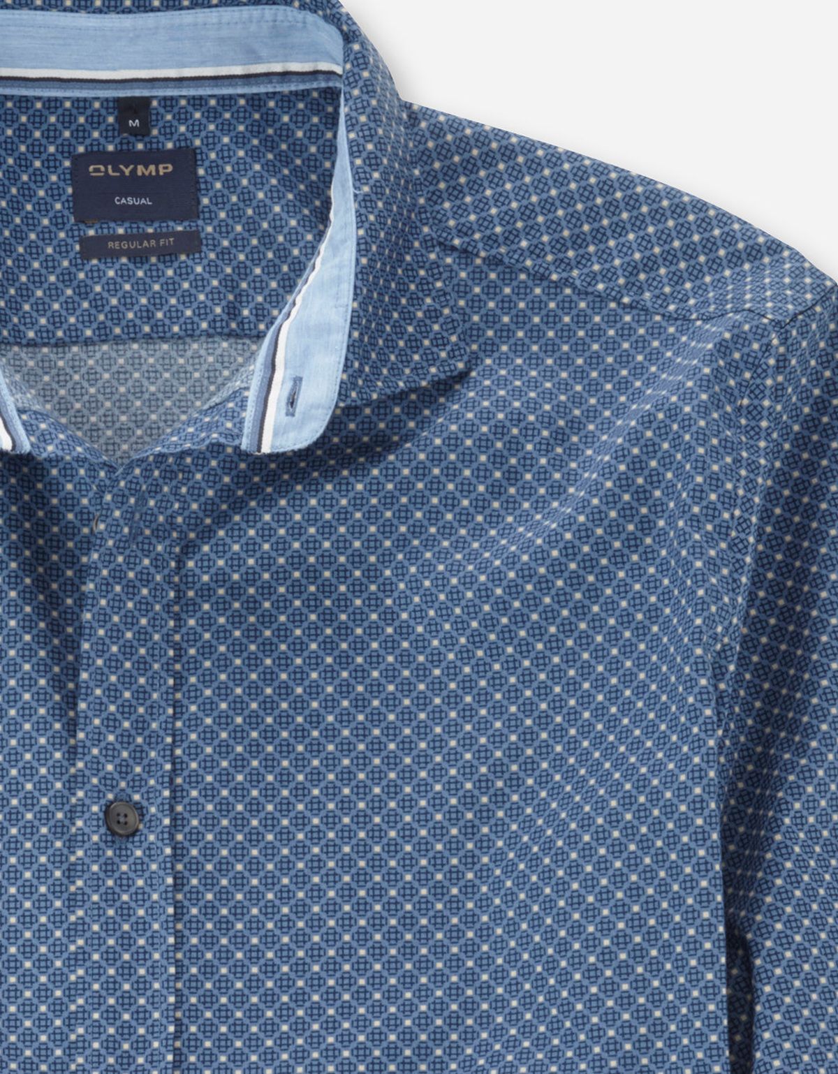 Рубашка мужская OLYMP Casual с синим принтом | купить в интернет-магазине Olymp-Men