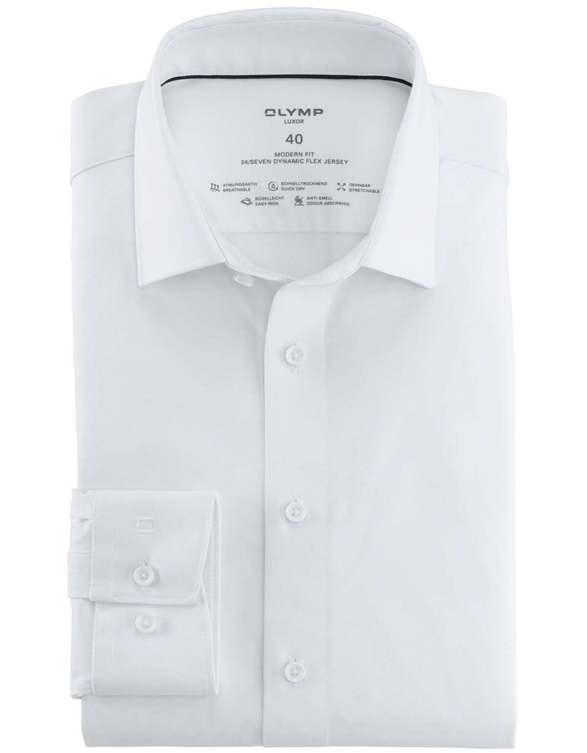 Рубашка трикотажная Olymp, modern fit, рост до 176[Белый]