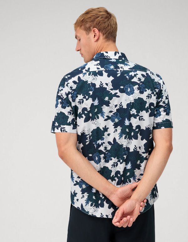 Рубашка мужская OLYMP Casual с синими цветами