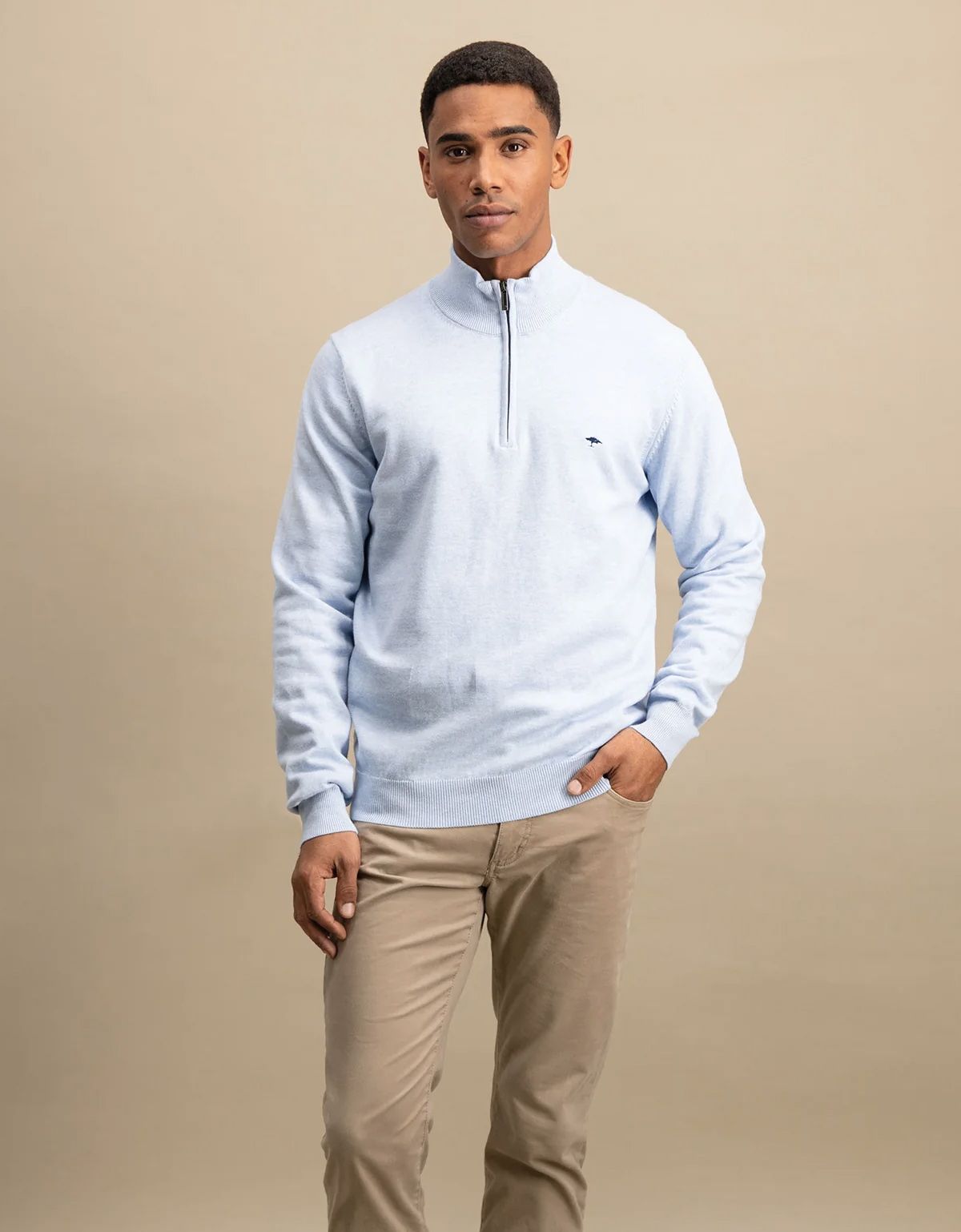 Свитер мужской на молнии хлопковый Fynch-Hatton | купить в интернет-магазине Olymp-Men