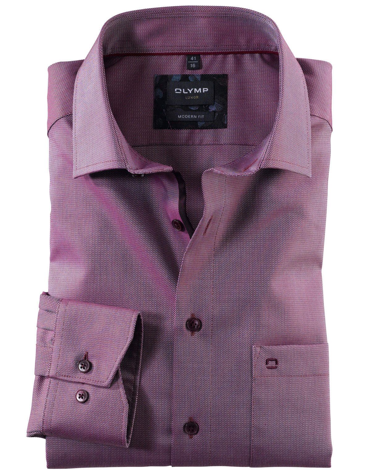 Рубашка мужская розовая OLYMP Luxor, modern fit[ФУКСИЯ]