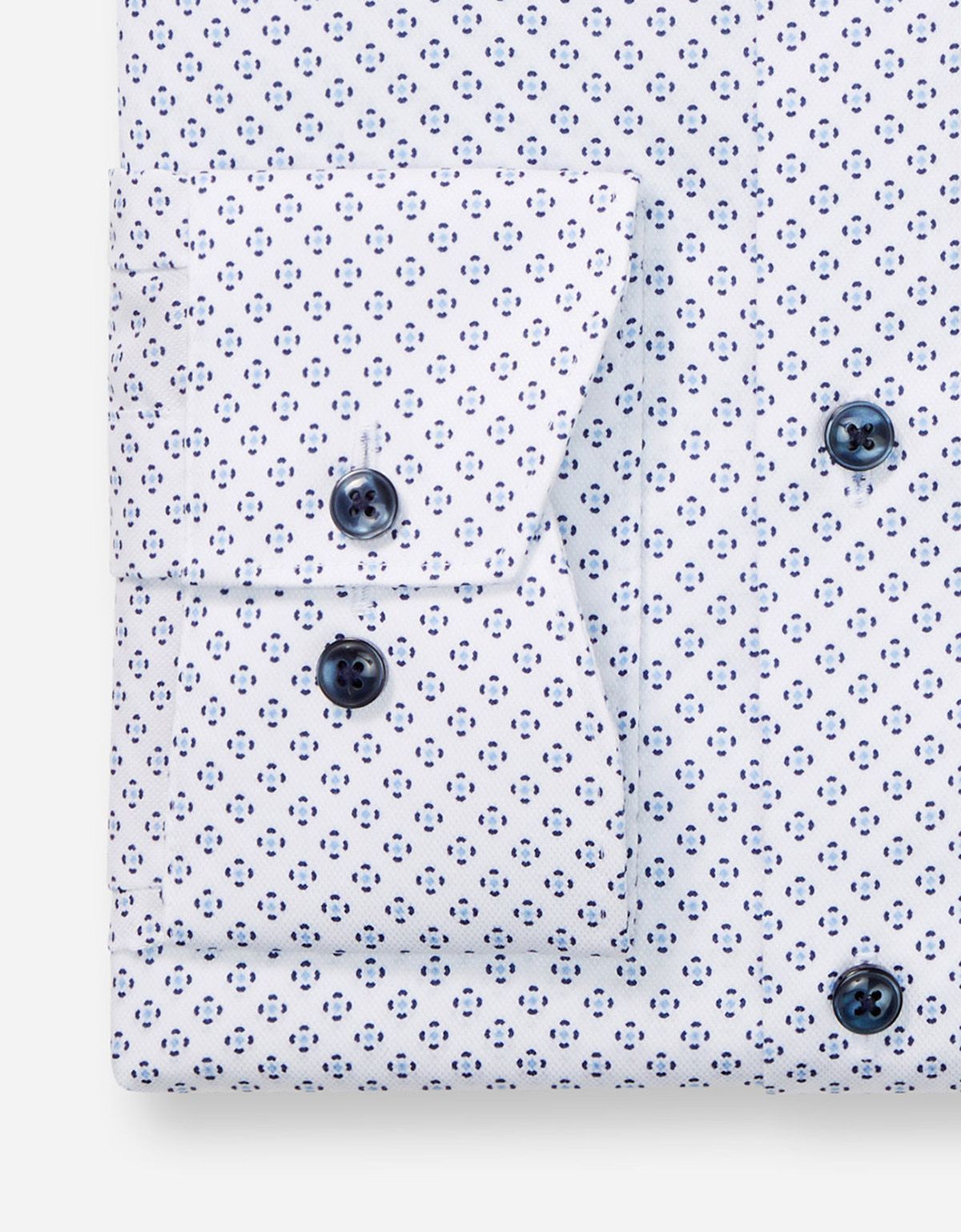 Рубашка белая с синим рисунком OLYMP Luxor, modern fit на высокий рост | купить в интернет-магазине Olymp-Men