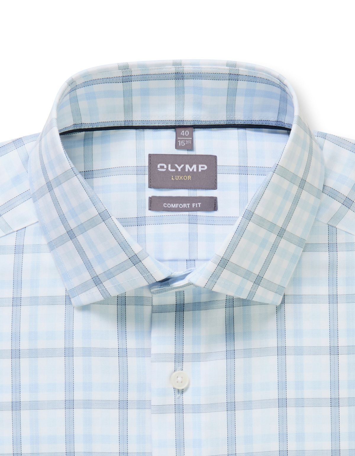 Рубашка в голубую клетку OLYMP Luxor, прямой крой на высокий рост | купить в интернет-магазине Olymp-Men