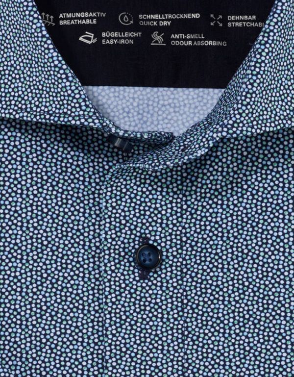 Рубашка трикотажная OLYMP Luxor 24/7 с рисунком горох, modern fit