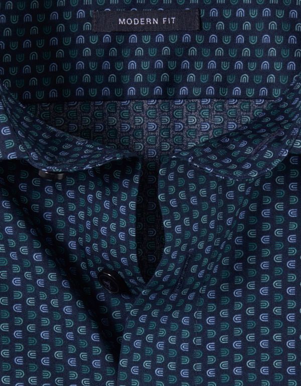 Рубашка с коротким рукавом с рисунком OLYMP Luxor, modern fit