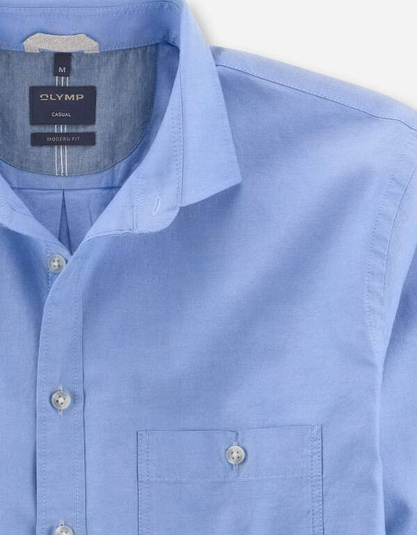 Рубашка голубая мужская OLYMP Casual, modern fit | купить в интернет-магазине Olymp-Men
