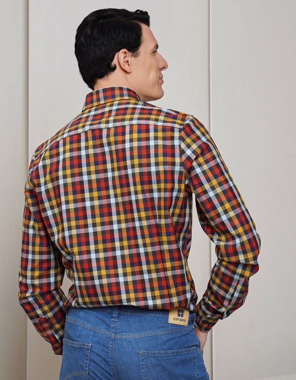 Рубашка мужская в клетку OLYMP 24/7, body fit | купить в интернет-магазине Olymp-Men