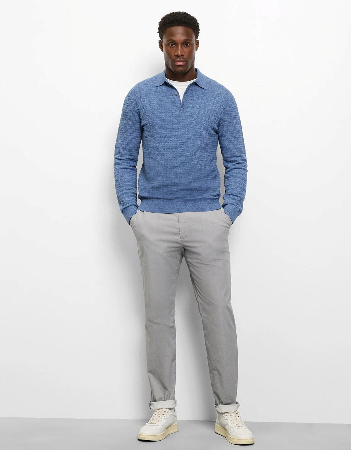 Поло мужское вязаное голубое Olymp | купить в интернет-магазине Olymp-Men