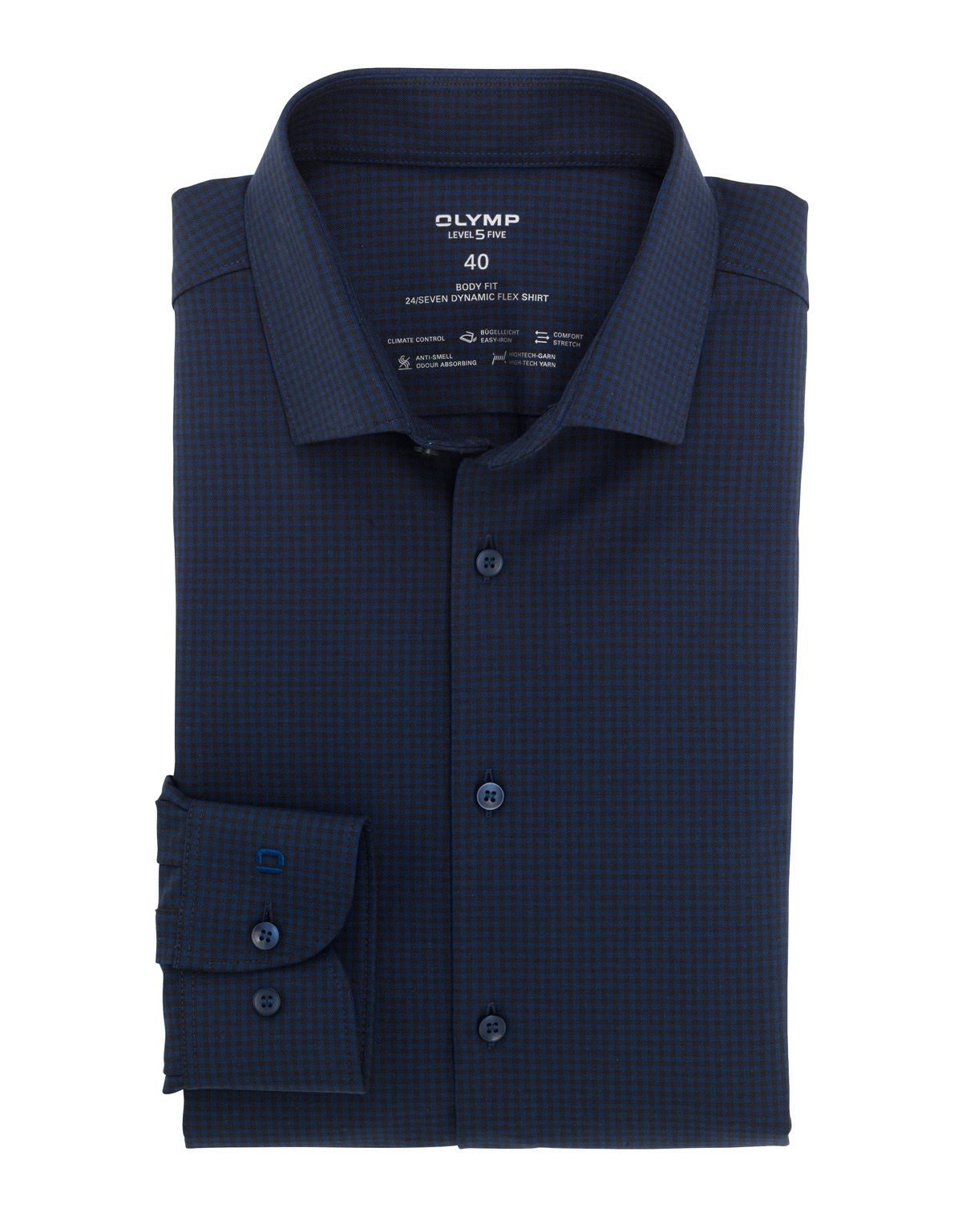 Рубашка мужская OLYMP 24/7 в клетку, body fit | купить в интернет-магазине Olymp-Men