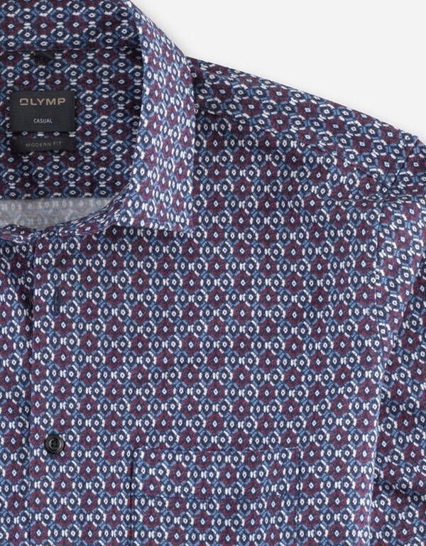 Трикотажная рубашка мужская OLYMP Casual с принтом | купить в интернет-магазине Olymp-Men