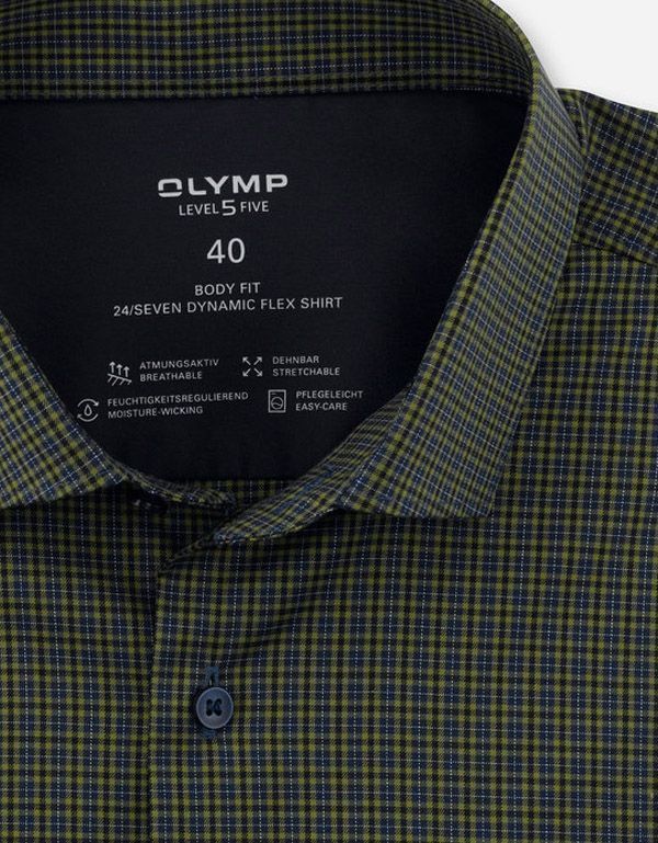 Рубашка мужская OLYMP 24/7 в клетку, body fit | купить в интернет-магазине Olymp-Men