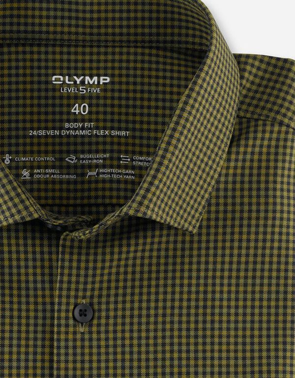 Рубашка мужская OLYMP 24/7 в клетку, body fit | купить в интернет-магазине Olymp-Men
