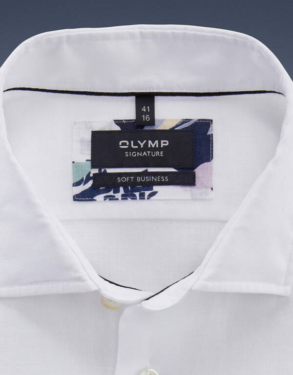 Льняная мужская белая рубашка Signature