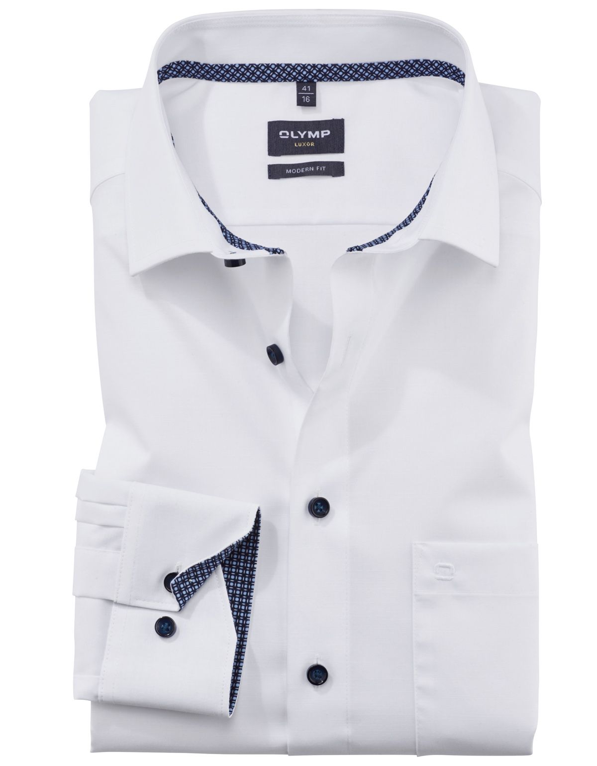 Рубашка классическая мужская OLYMP Luxor, modern fit на высокий рост[БЕЛЫЙ]