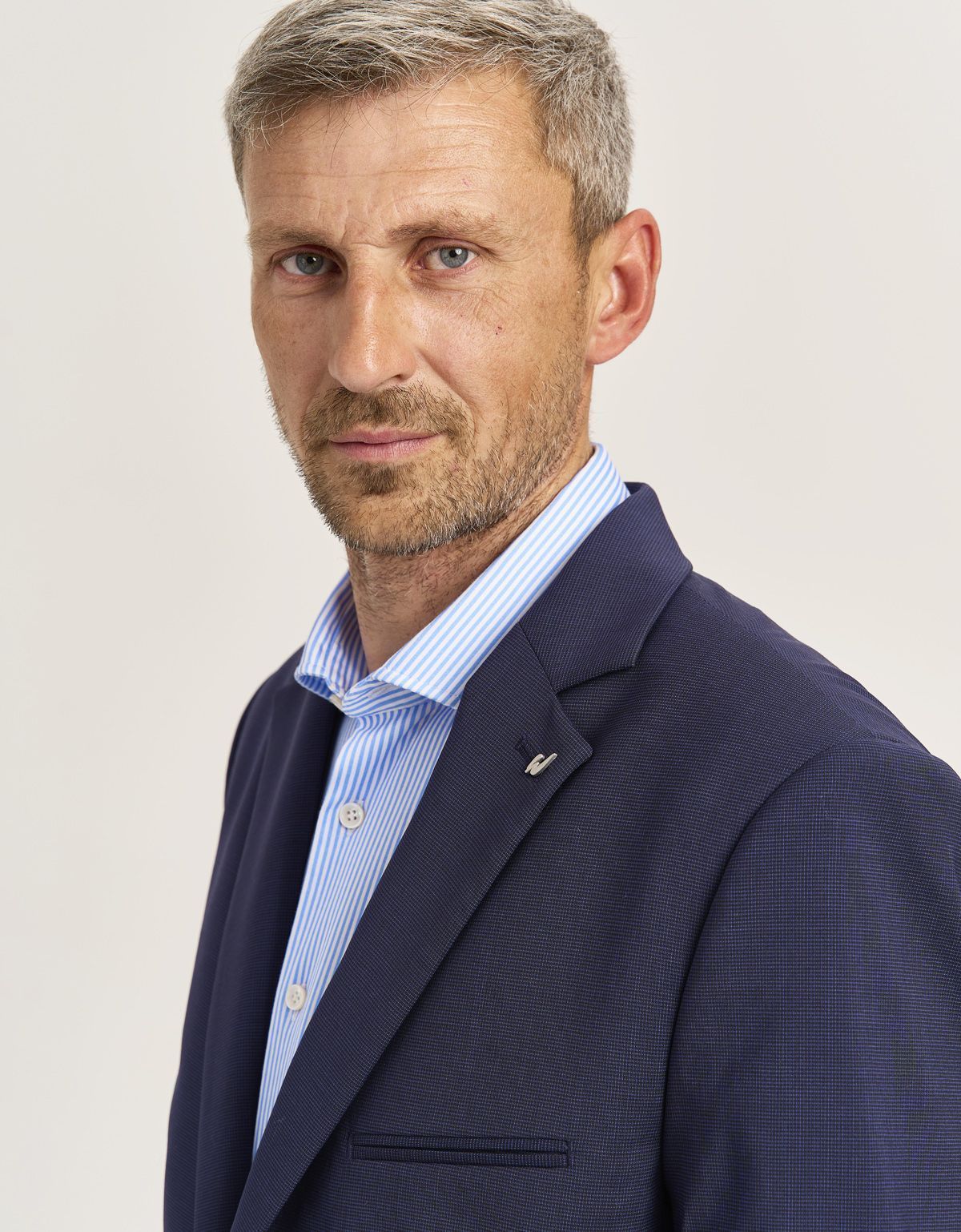 Пиджак мужской синего чернильного цвета w.Wegener из тонкой шерсти | купить в интернет-магазине Olymp-Men