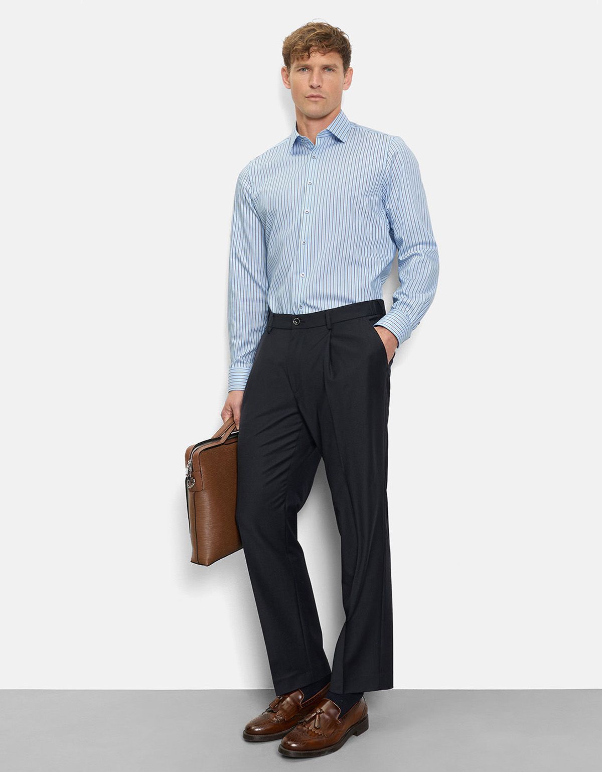 Рубашка классическая в полоску OLYMP, боди фит | купить в интернет-магазине Olymp-Men