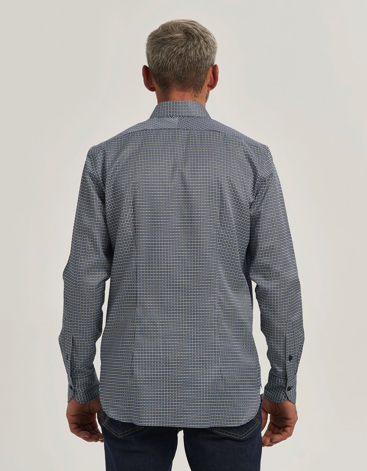 Рубашка мужская Olymp Signature синяя с рисунком