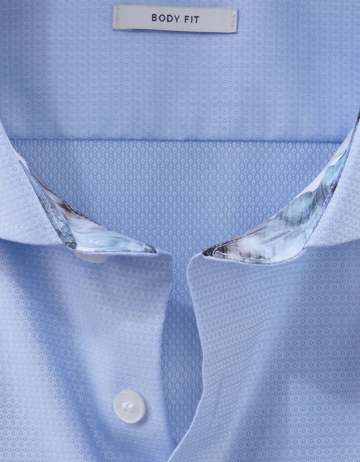 Рубашка мужская голубая OLYMP Level Five, body fit, фактурная | купить в интернет-магазине Olymp-Men