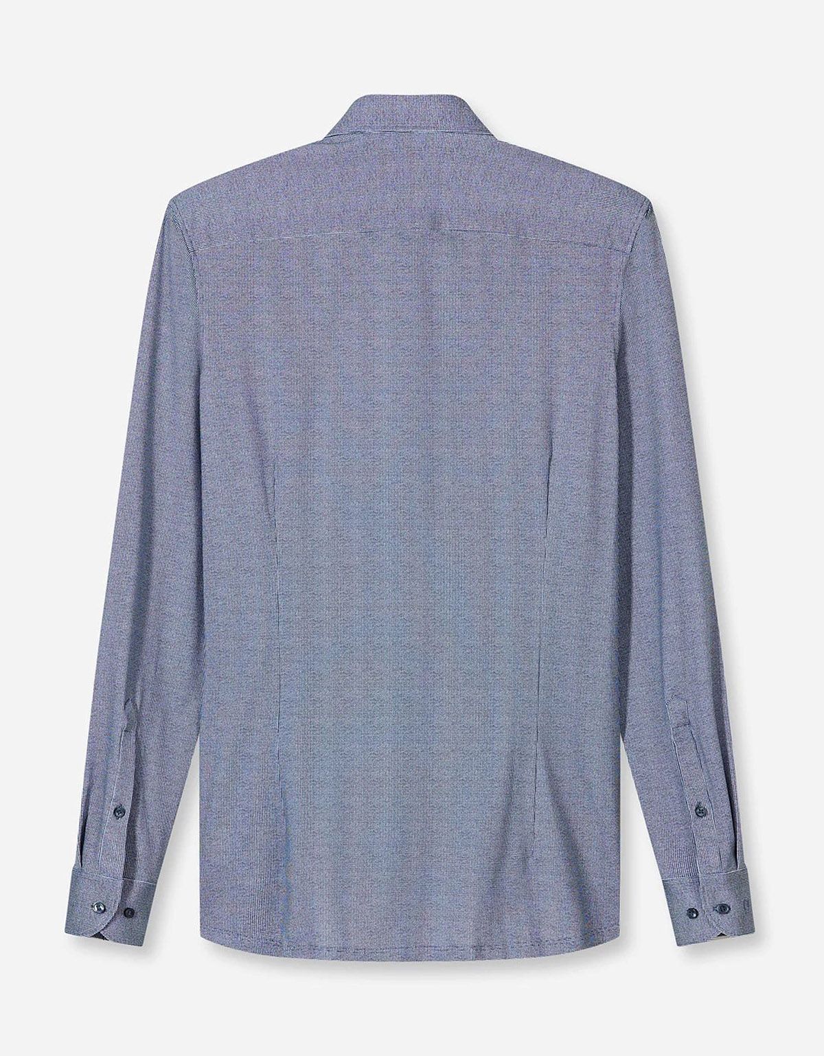 Рубашка трикотажная синяя клетка Olymp, body fit | купить в интернет-магазине Olymp-Men