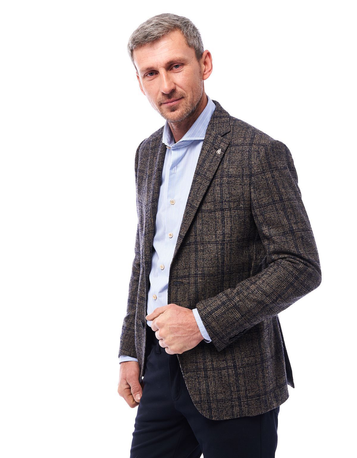 Пиджак мужской шерстяной в клетку Roy Robson с 2 шлицами, modern fit | купить в интернет-магазине Olymp-Men