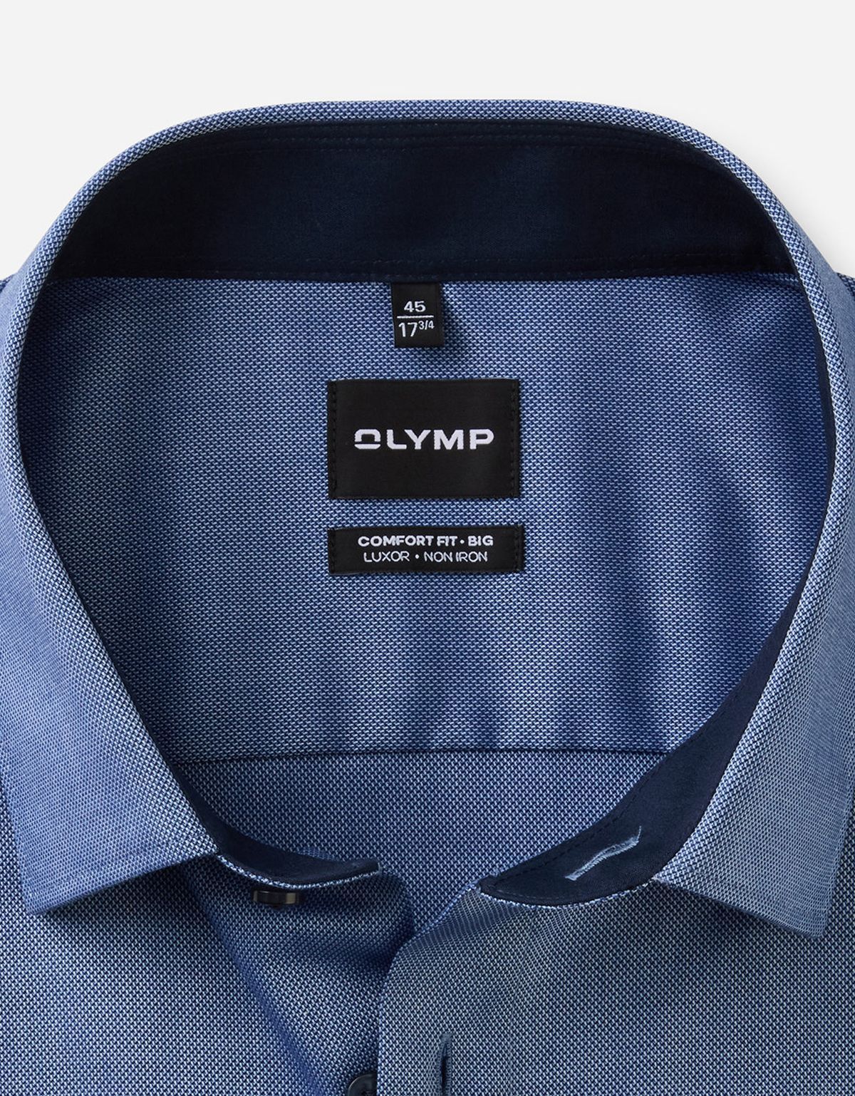 Рубашка синяя мужская OLYMP Luxor Big с коротким рукавом | купить в интернет-магазине Olymp-Men