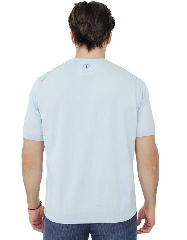 Джемпер голубой мужской с коротким рукавом Gratude | интернет-магазин Olymp-Men