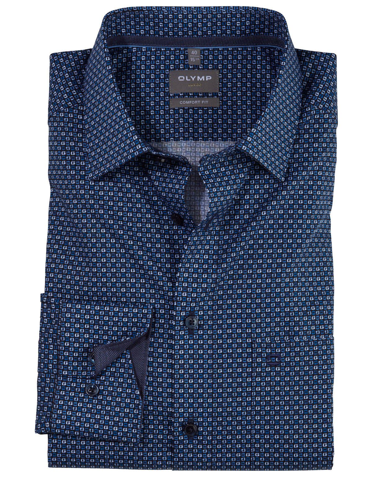 Рубашка мужская OLYMP Luxor, классика, прямой крой[Синий]