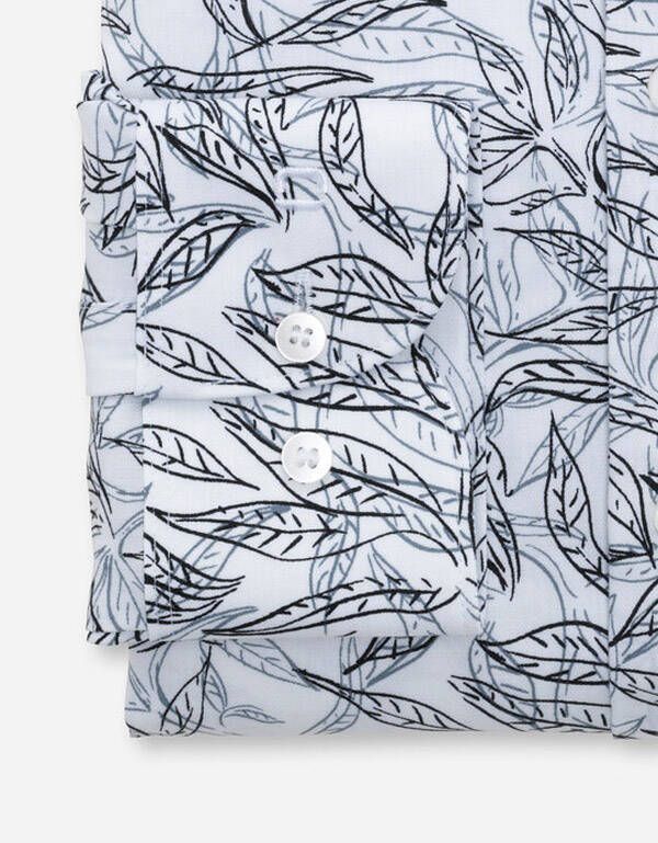 Рубашка белая с цвветочным принтом Olymp, body fit | купить в интернет-магазине Olymp-Men