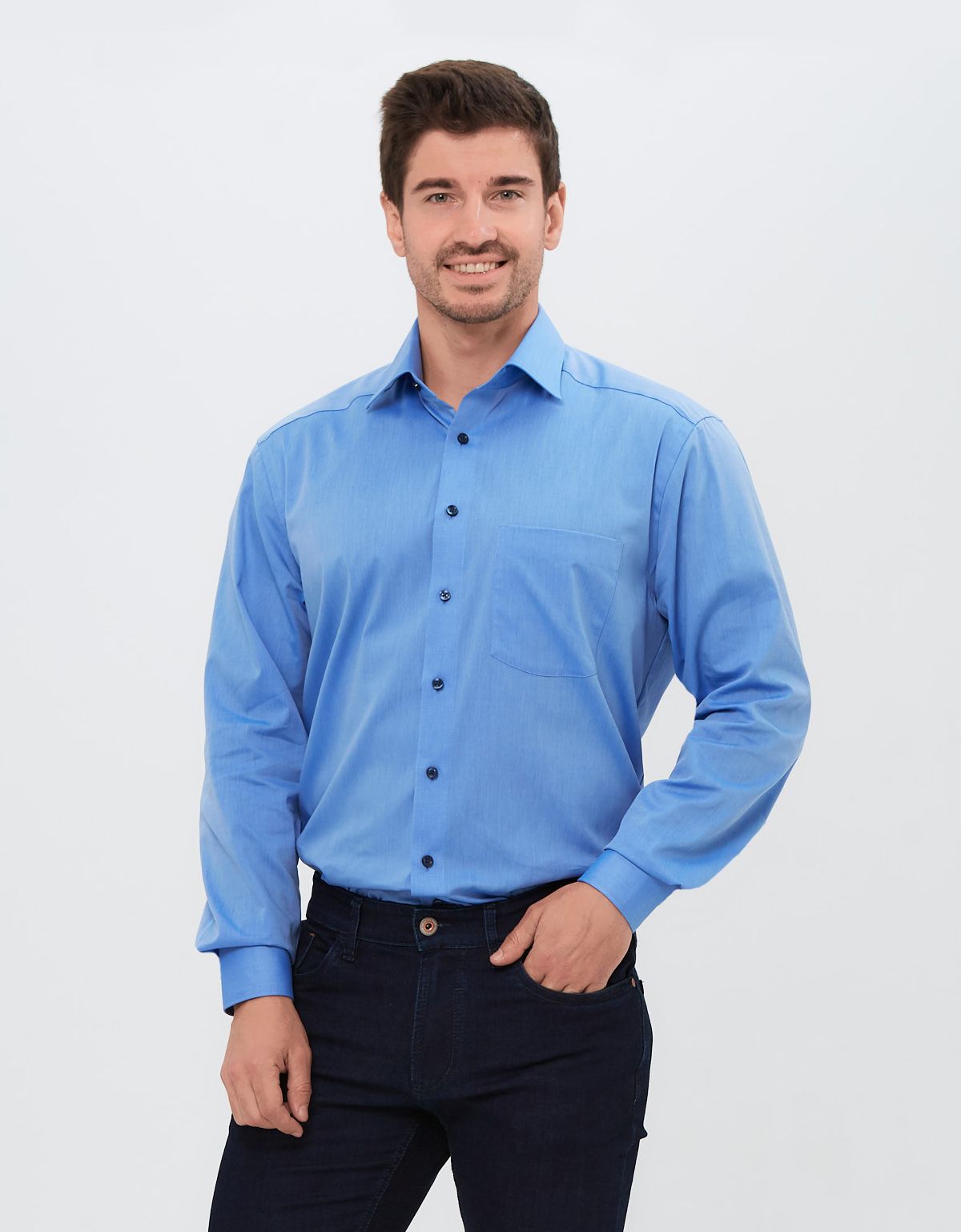 Мужские голубые рубашки Royal Class, прямые, комплект 2 шт. | купить в интернет-магазине Olymp-Men
