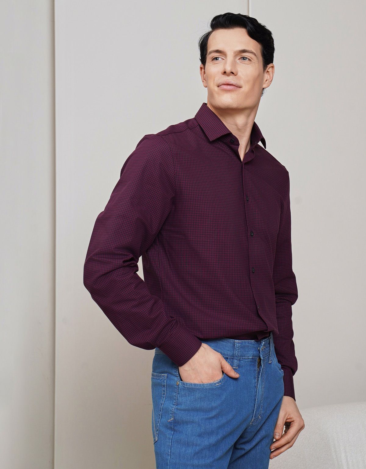 Рубашка мужская OLYMP 24/7 в клетку, body fit | купить в интернет-магазине Olymp-Men