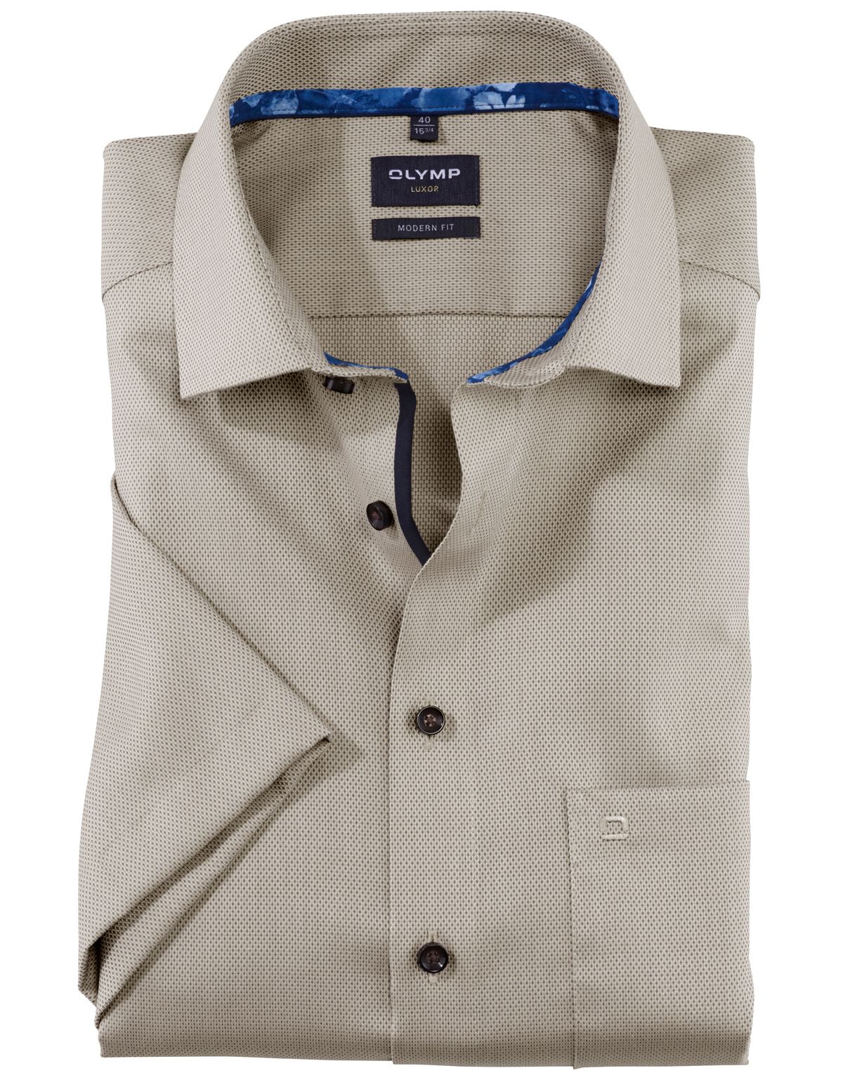 Рубашка мужская OLYMP Luxor, modern fit, фактурная[БЕЖЕВЫЙ]