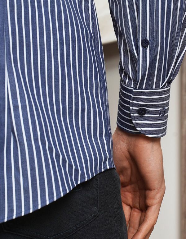 Рубашкав мужская OLYMP 24/7 в полоску, body fit | купить в интернет-магазине Olymp-Men