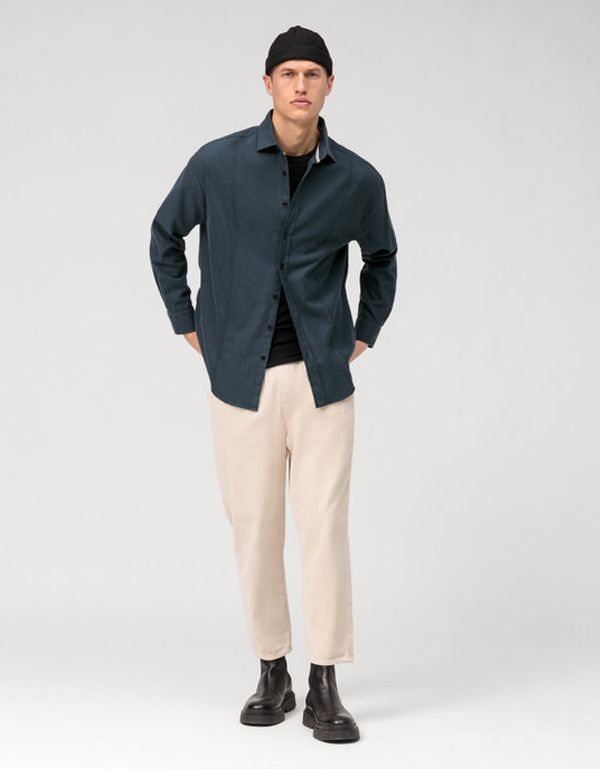 Рубашка фланелевая чёрная мужская OLYMP Casual | купить в интернет-магазине Olymp-Men