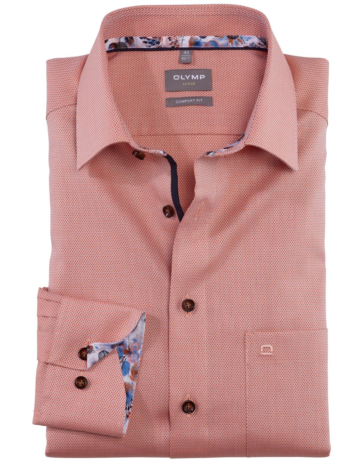 Рубашка классическая мужская OLYMP Luxor, прямая[Оранжевый]