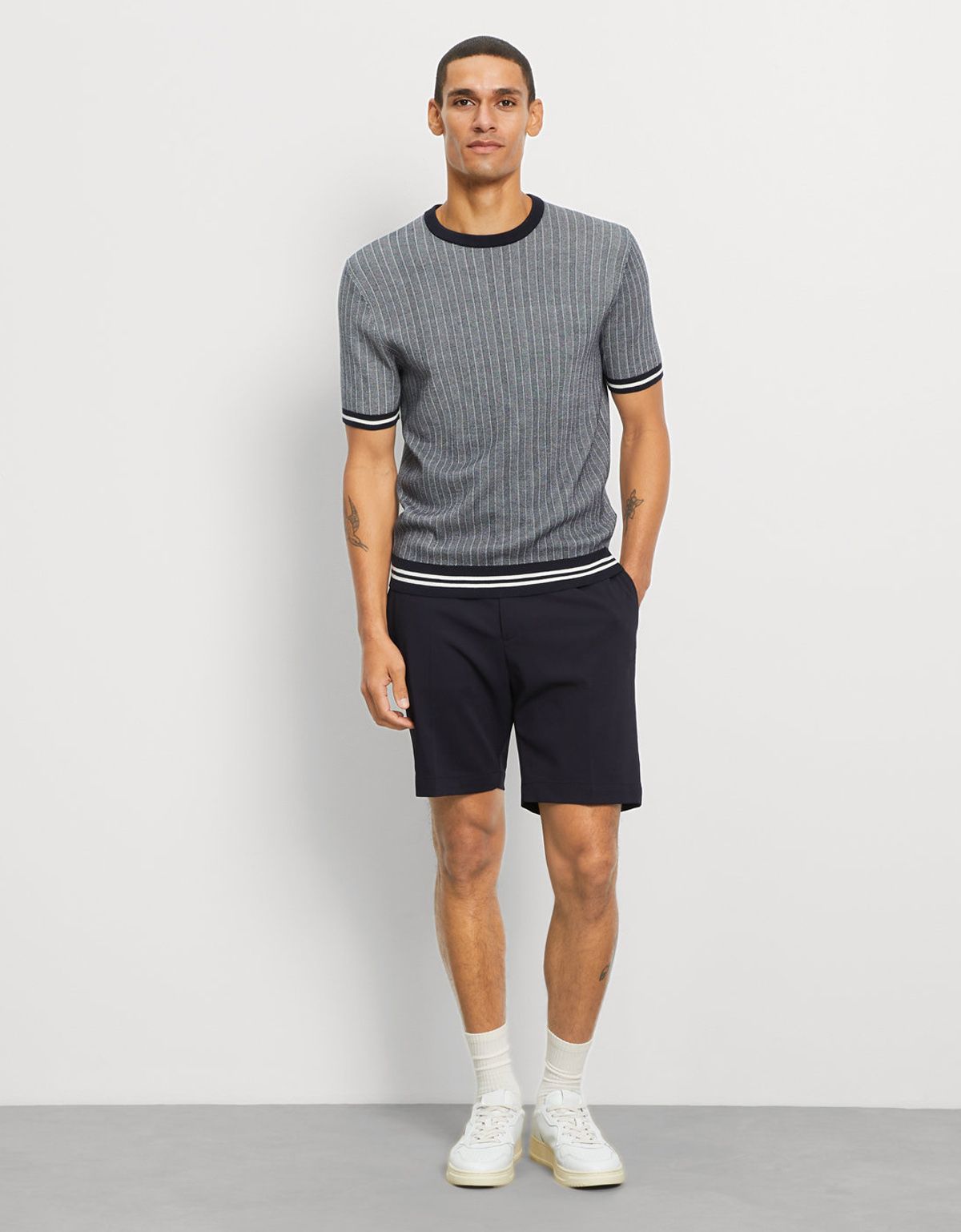 Джемпер мужской в полоску с коротким рукавом OLYMP | купить в интернет-магазине Olymp-Men