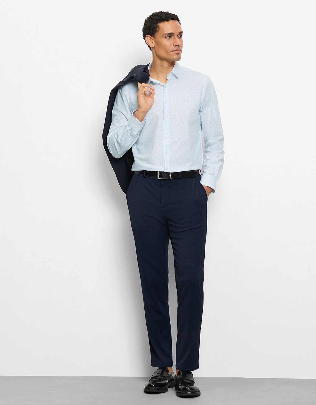 Рубашка с голубым рисунком OLYMP, климат-контроль, body fit | купить в интернет-магазине Olymp-Men