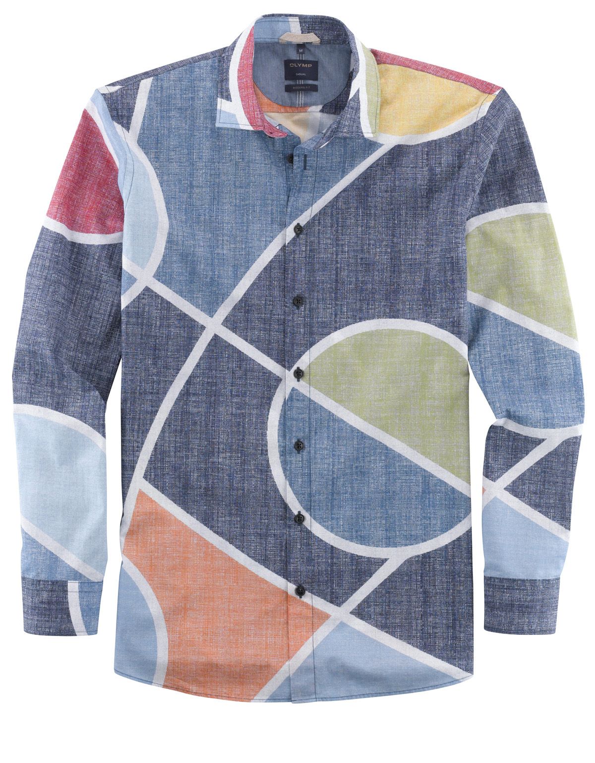 Рубашка мужская OLYMP Casual с рисунком в стиле модерн