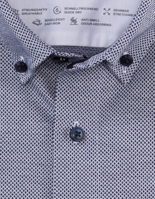 Рубашка трикотажная с пуговицами на воротнике OLYMP Luxor 24/7, modern fit | купить в интернет-магазине Olymp-Men