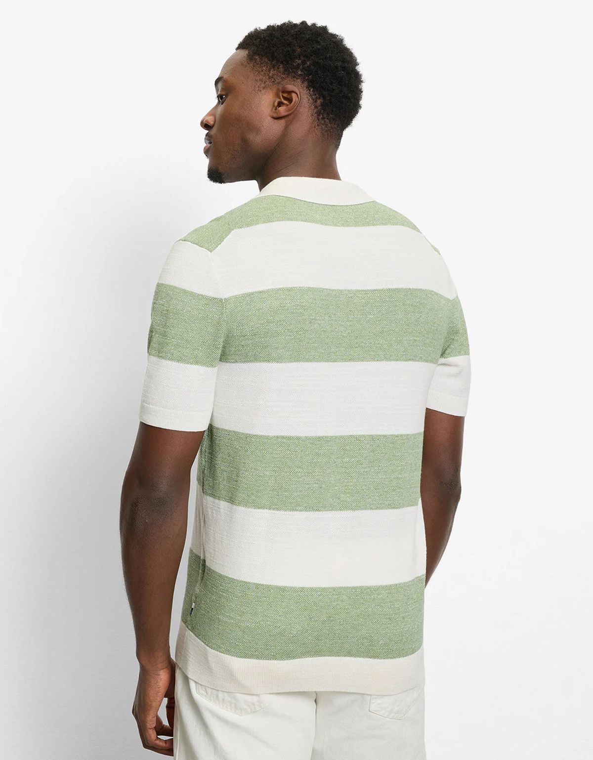 Поло мужское вязанное в зелёную полоску Olymp | купить в интернет-магазине Olymp-Men