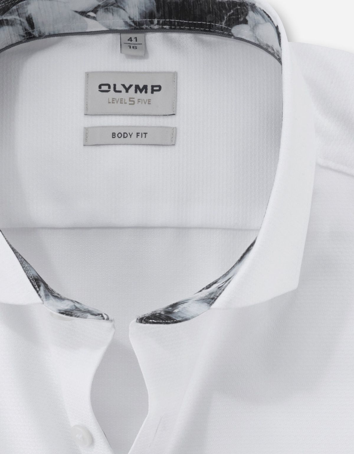 Рубашка мужская белая OLYMP, body fit, фактурная, на высокий рост | купить в интернет-магазине Olymp-Men