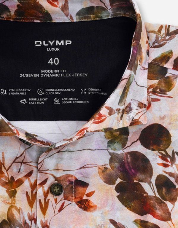 Рубашка мужская трикотажная с принтом OLYMP Luxor 24/7, modern fit | купить в интернет-магазине Olymp-Men