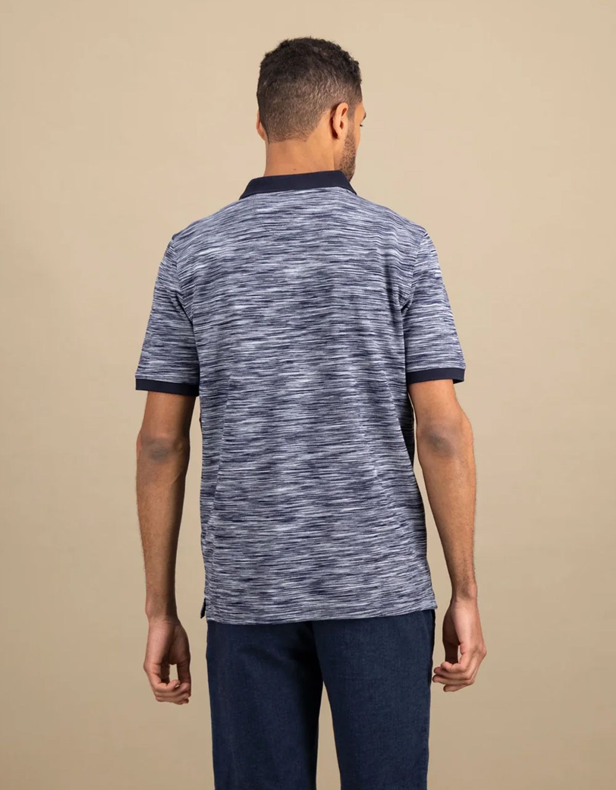 Поло мужское с синим воротником Fynch-Hatton | купить в интернет-магазине Olymp-Men