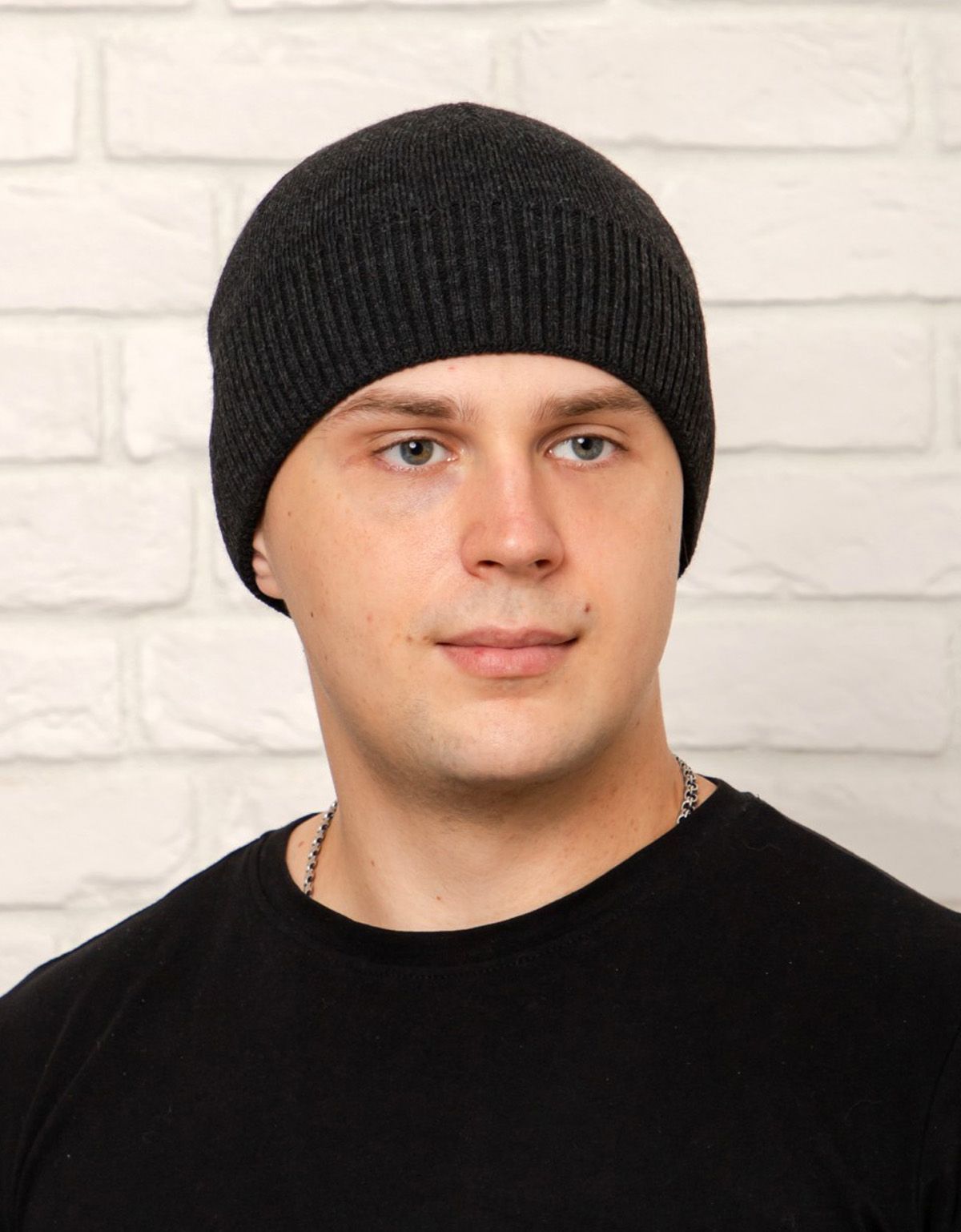 Шапка вязаная серая мужская Русский трикотаж | купить в интернет-магазине Olymp-Men