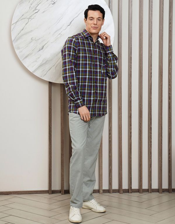 Рубашка в клетку Olymp, климат-контроль, body fit | купить в интернет-магазине Olymp-Men