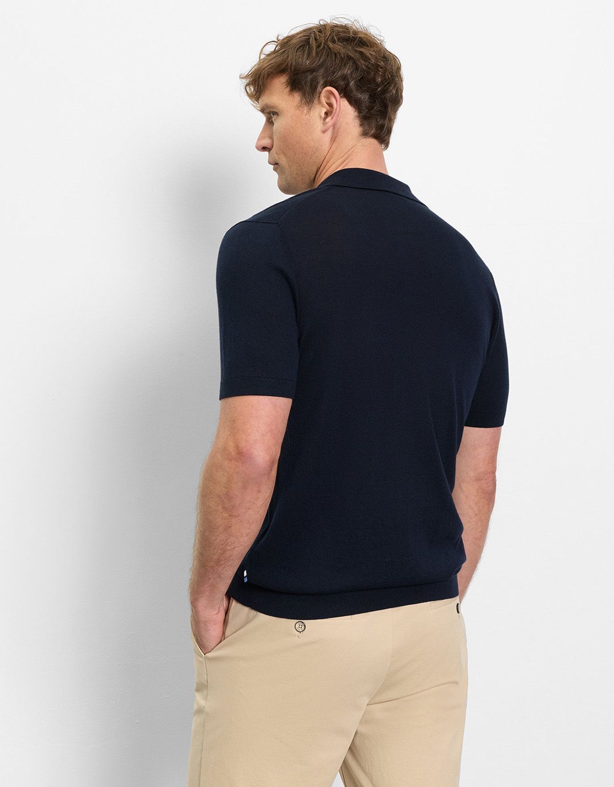 Поло мужское вязанное синее Olymp | купить в интернет-магазине Olymp-Men