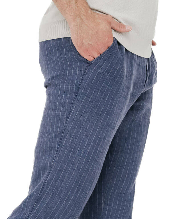 Брюки льняные мужские в полоску w.Wegener | купить в интернет-магазине Olymp-Men