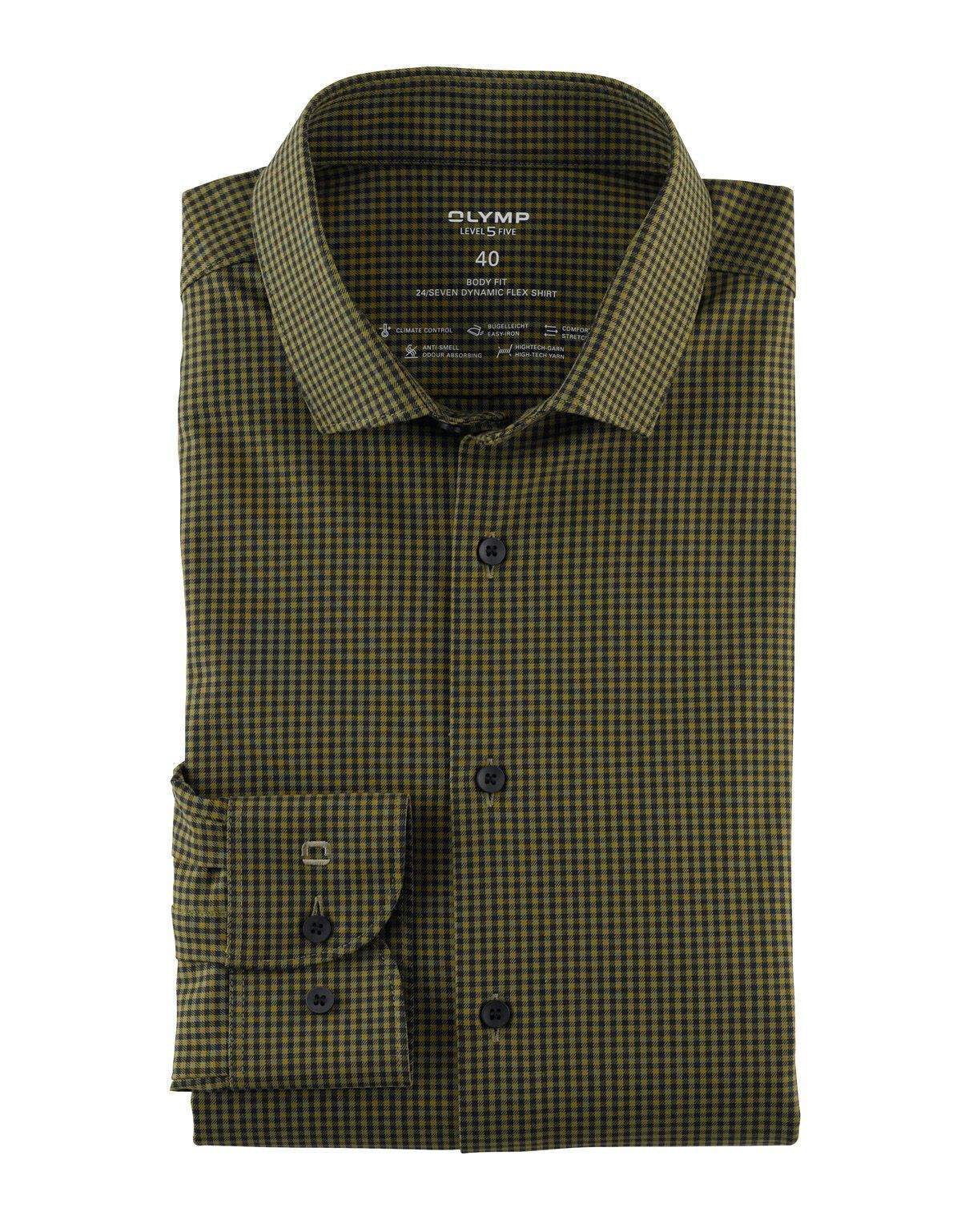 Рубашка мужская OLYMP 24/7 в клетку, body fit | купить в интернет-магазине Olymp-Men