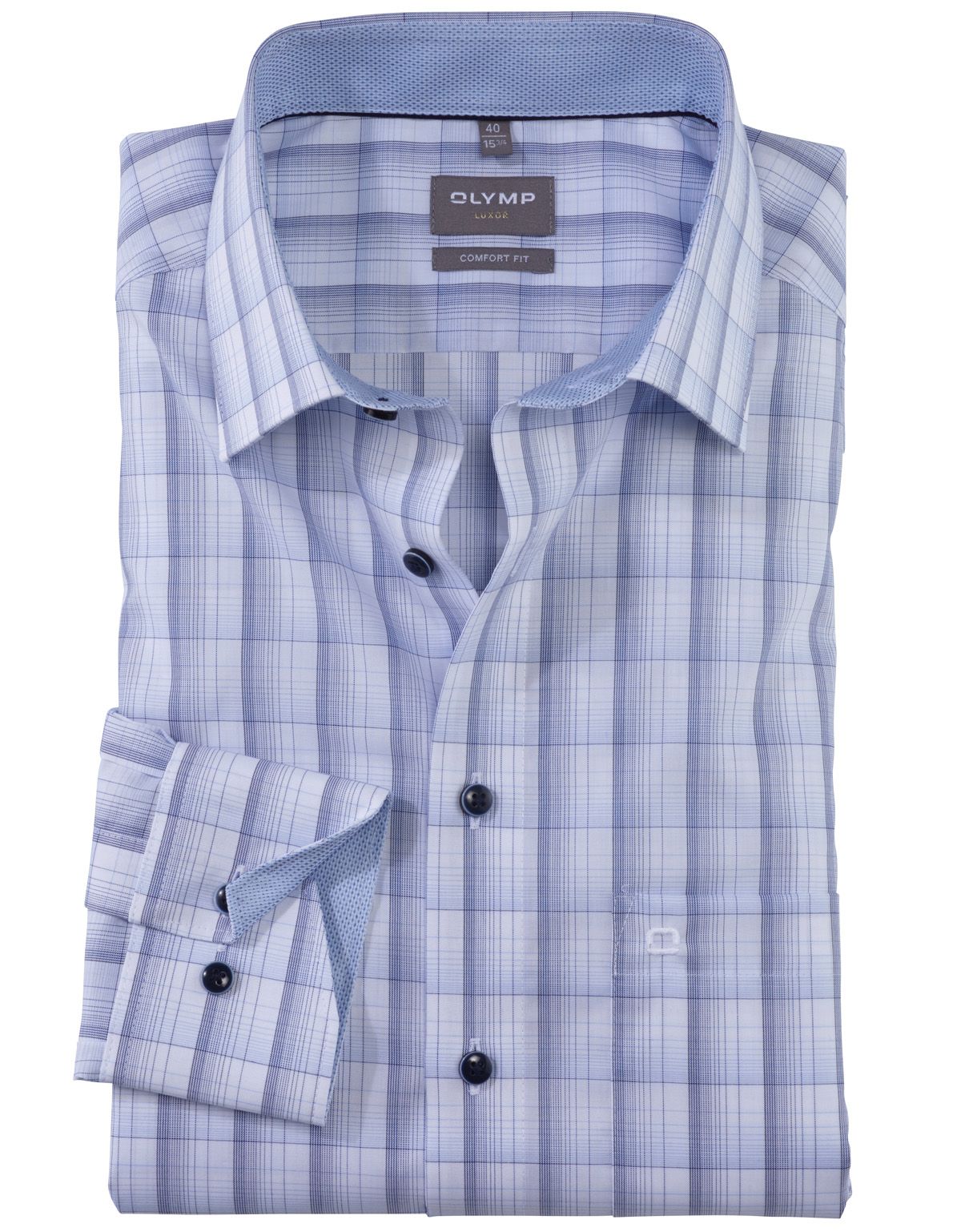 Рубашка мужская классическая OLYMP Luxor, прямой крой[Голубой]