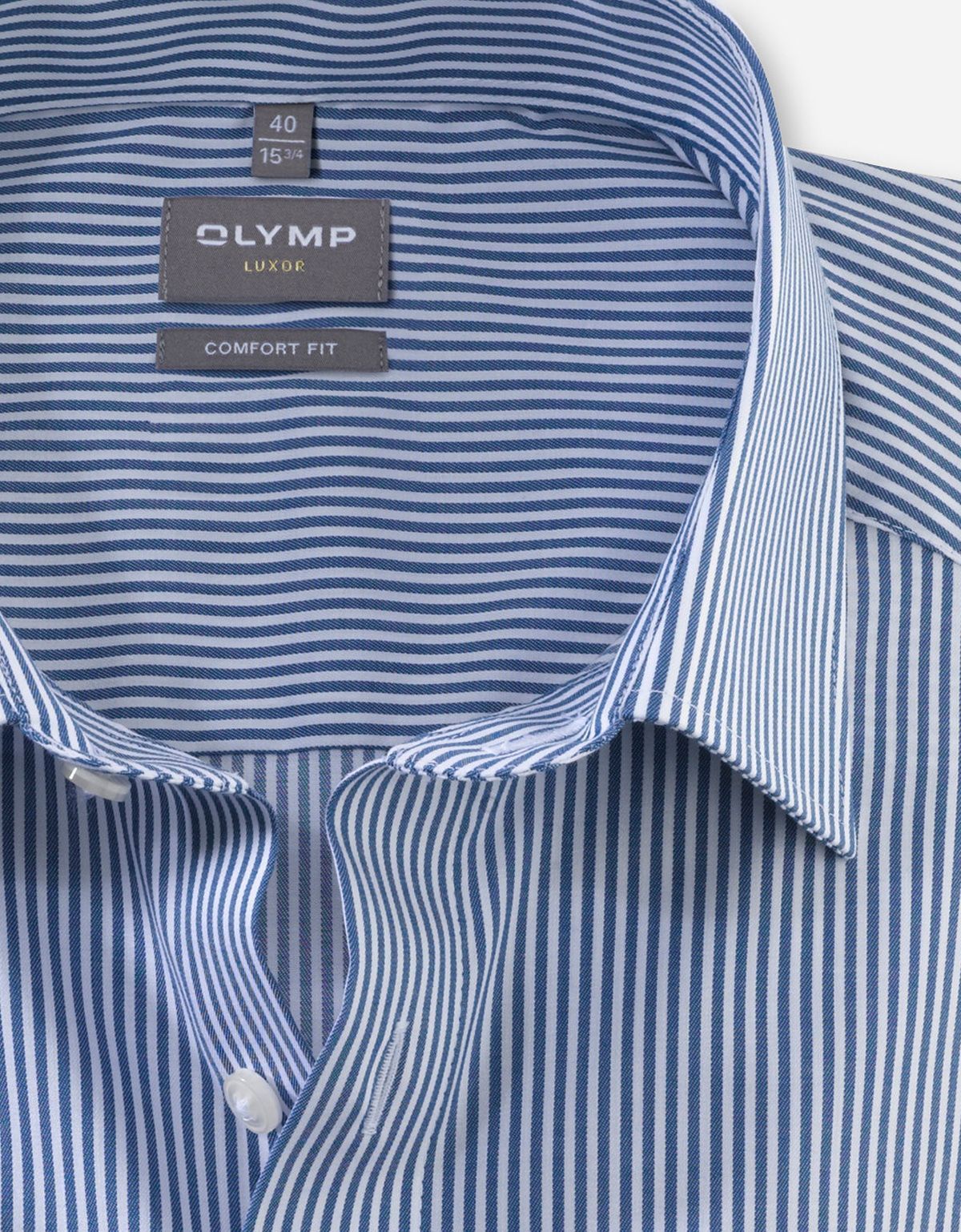 Классическая рубашка в синюю полоску OLYMP, прямой крой | купить в интернет-магазине Olymp-Men